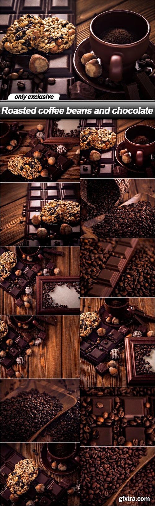 Roasted coffee beans and chocolate - 12 UHQ JPEG