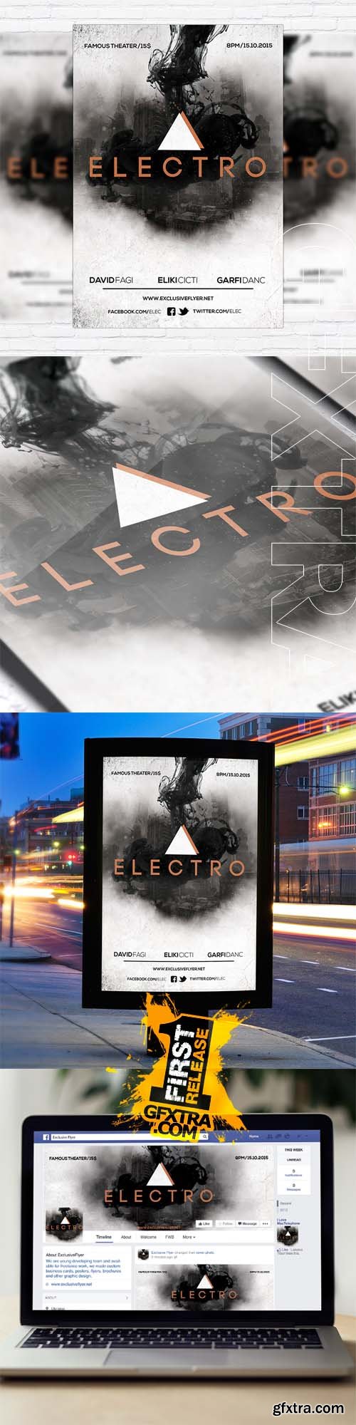 Electro Vol.2 – Flyer Template + Facebook Cover