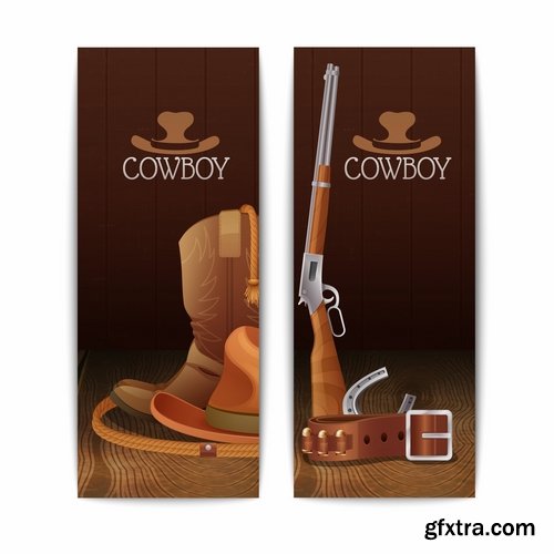 Collection of vector image cowboy herder boots saddle stirrups icon illustration west 25 EPS