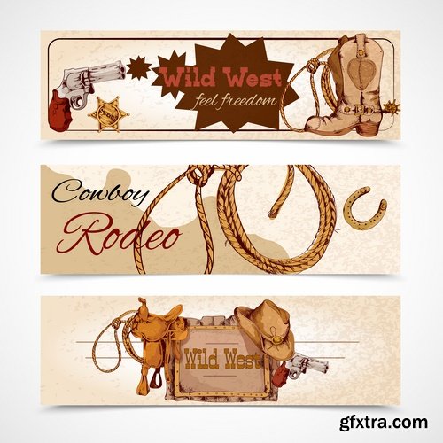 Collection of vector image cowboy herder boots saddle stirrups icon illustration west 25 EPS