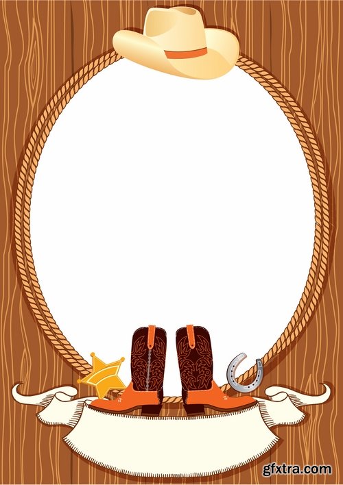 Collection of vector image cowboy herder boots saddle stirrups icon illustration west 25 EPS