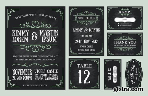 Wedding Invitations design - 12 EPS