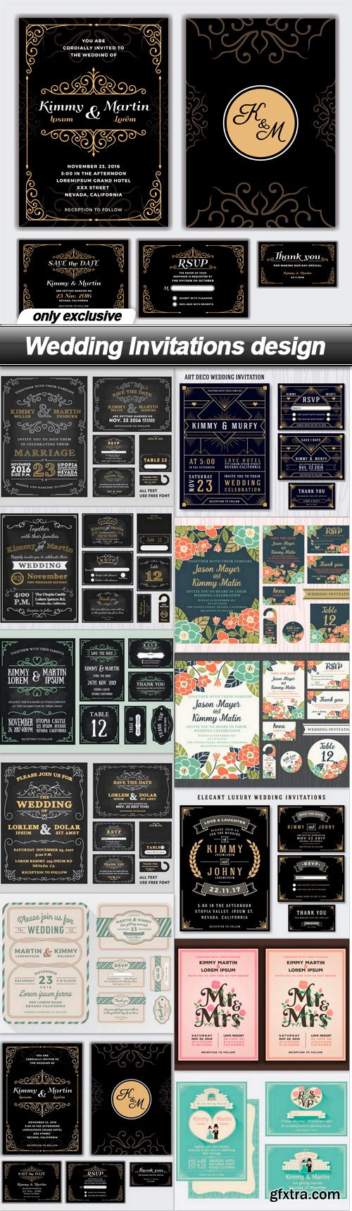 Wedding Invitations design - 12 EPS