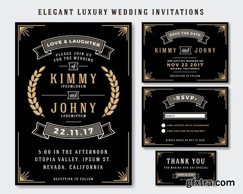 Wedding Invitations design - 12 EPS