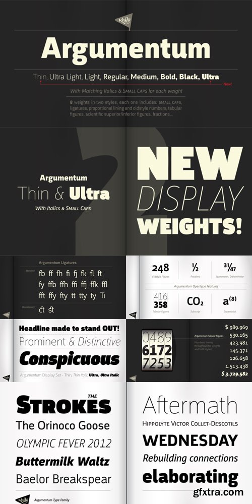 Argumentum Font Family Complete $320