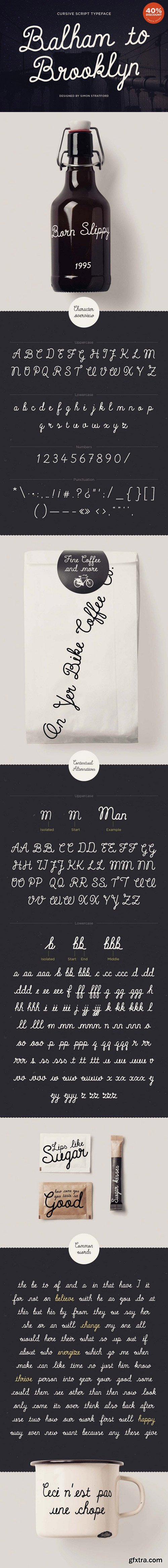 CM - Balham to Brooklyn Script Fonts 362195