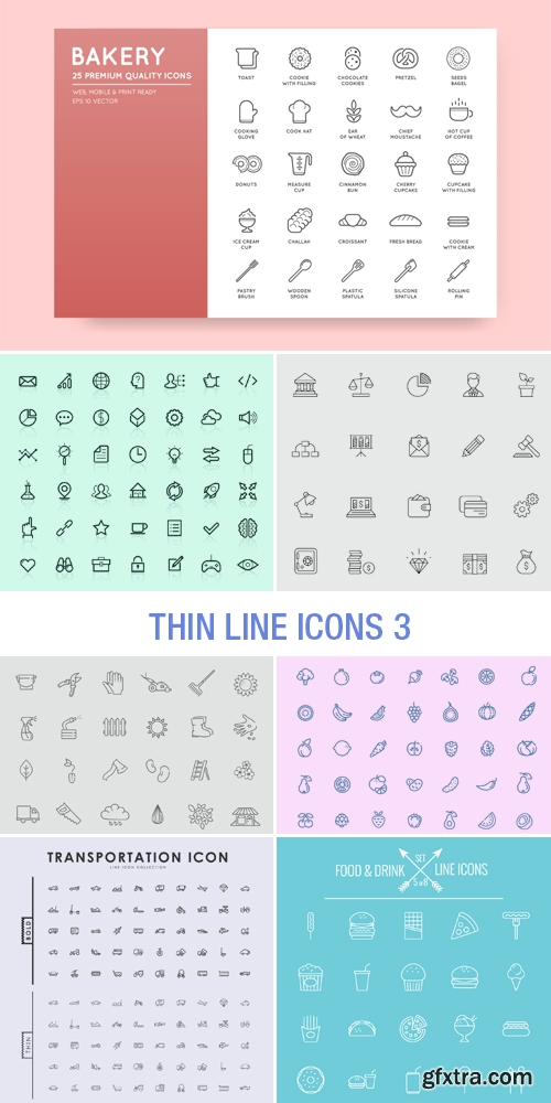 Amazing SS - Thin Line Icons 3, 25xEPS