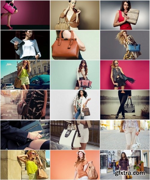 Collection of beautiful girl model woman with bag 25 HQ Jpeg