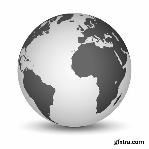 Collection of vector image earth planet Globe earth globe 25 EPS