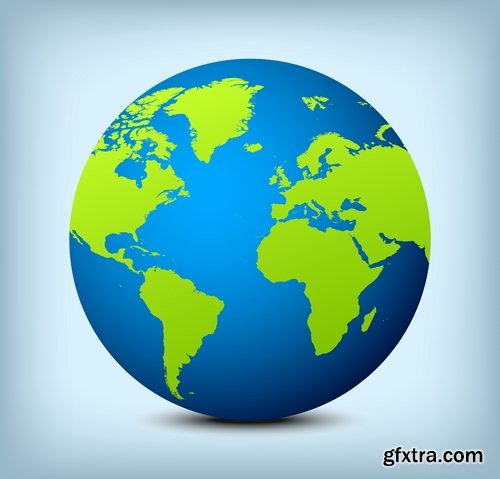 Collection of vector image earth planet Globe earth globe 25 EPS