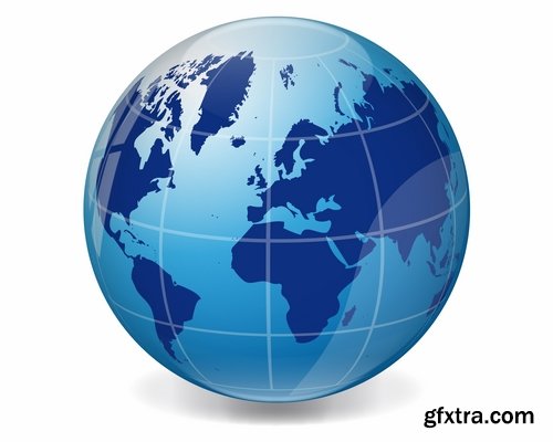 Collection of vector image earth planet Globe earth globe 25 EPS