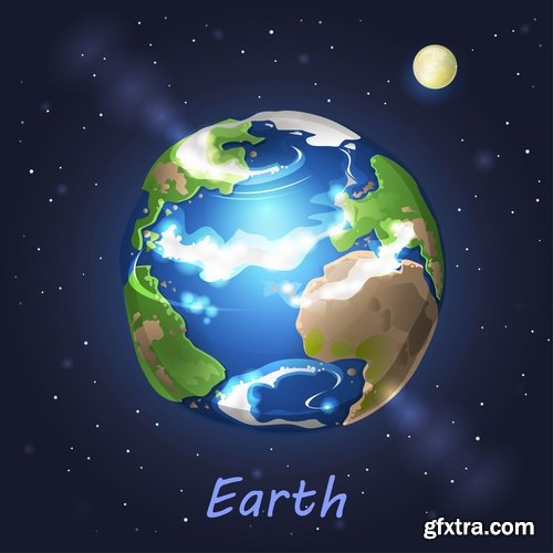 Collection of vector image earth planet Globe earth globe 25 EPS