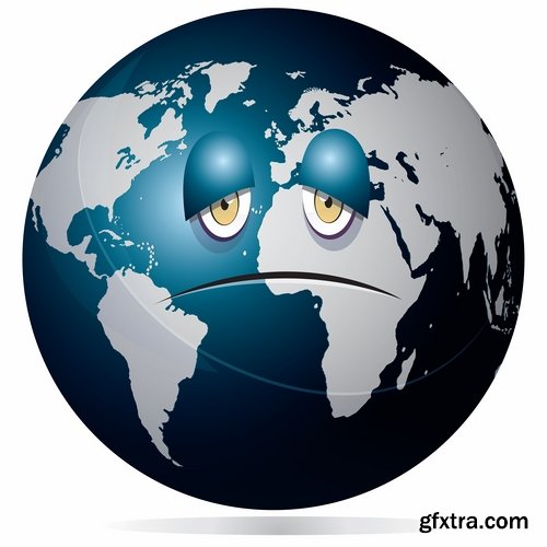 Collection of vector image earth planet Globe earth globe 25 EPS