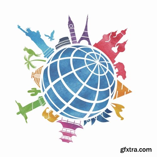 Collection of vector image earth planet Globe earth globe 25 EPS