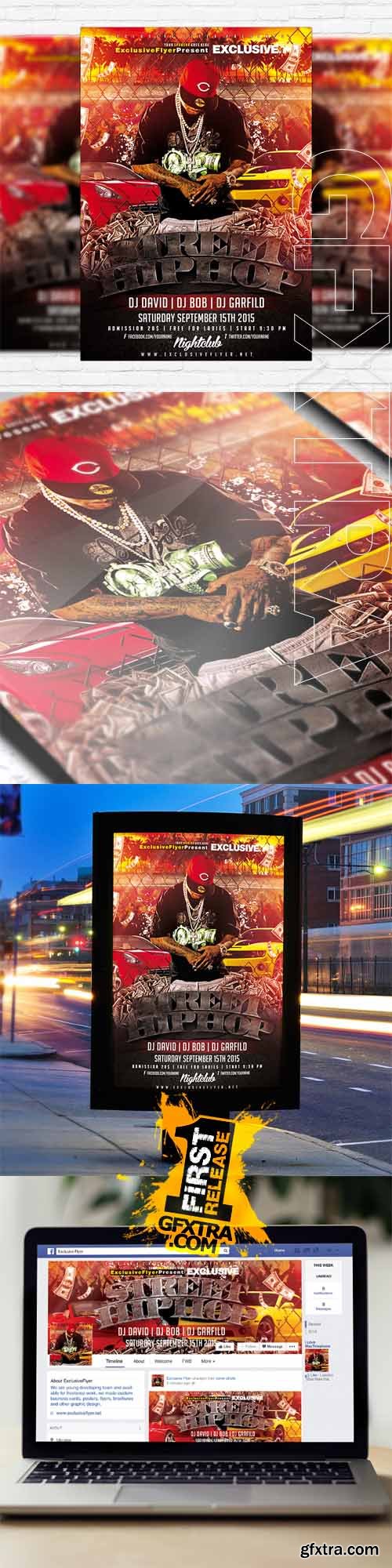 Street Hip Hop – Flyer Template + Facebook Cover