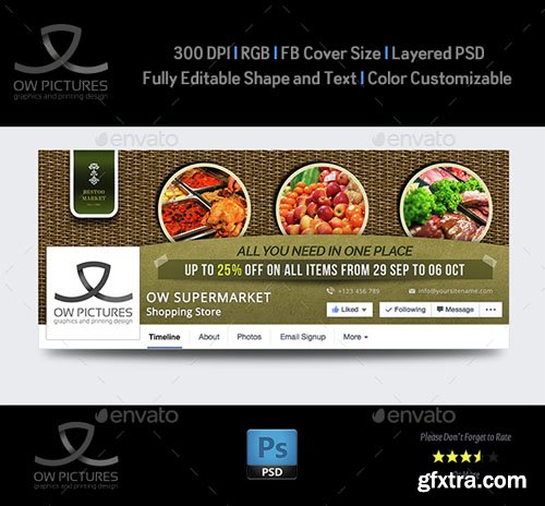 GR - Supermarket Facebook Timeline Cover Template 14881017