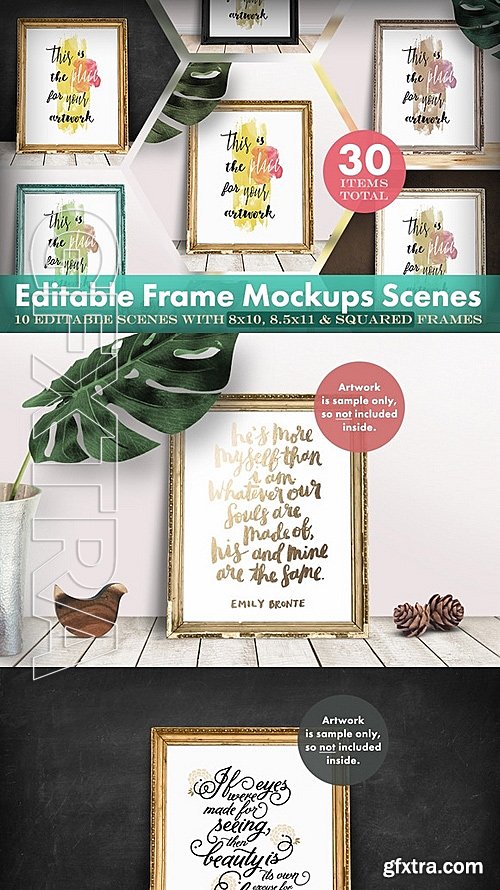 CM - Editable Frame Mockups Scenes Bundle 514974