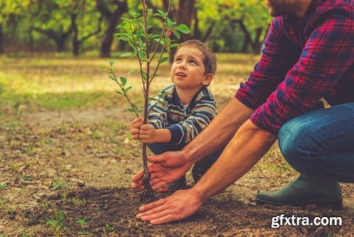 Collection of people planting trees sprout 25 HQ Jpeg