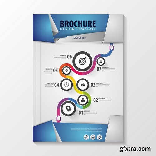 Collection of vector image flyer banner brochure business card 12-25 Eps