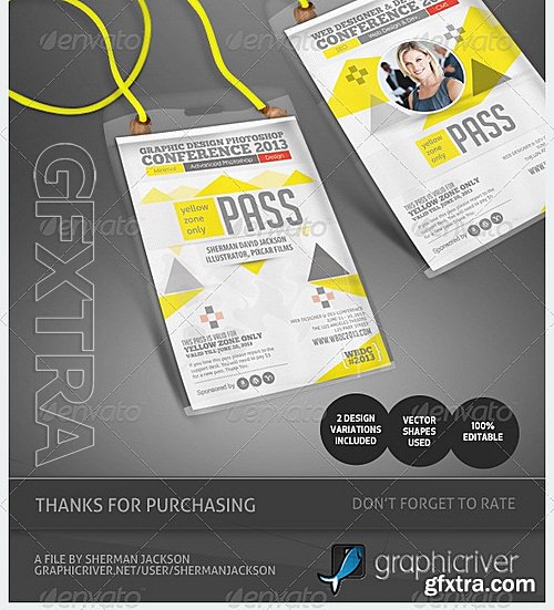 GraphicRiver - Conference Expo & Corporate Pass ID Badge 4888884