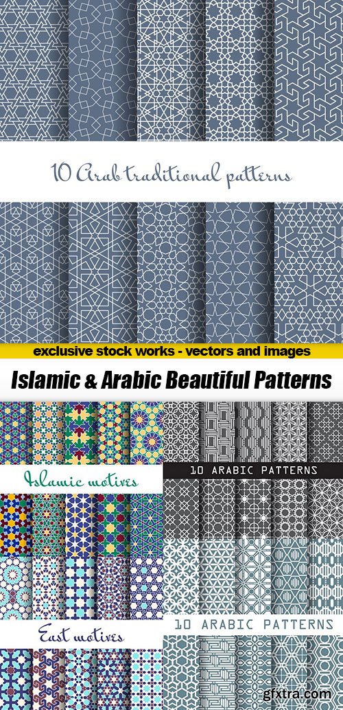 Islamic and Arabic Beautiful Patterns - 10xEPS