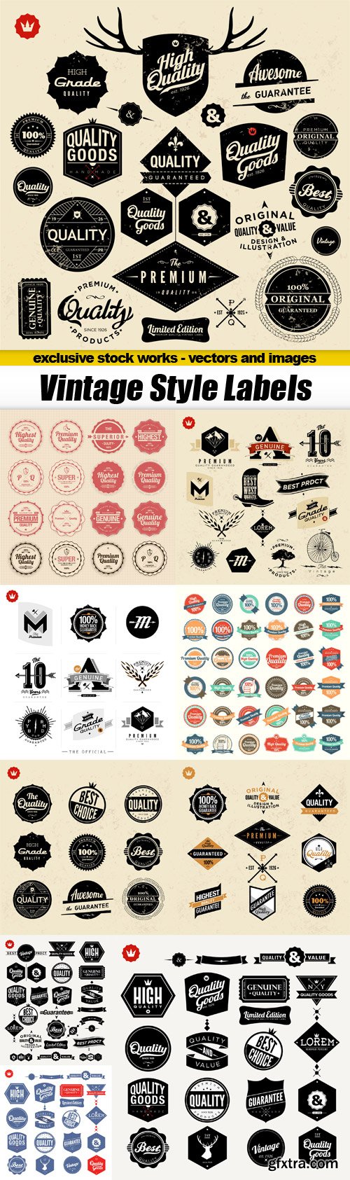 Vintage Style Labels - 10x EPS