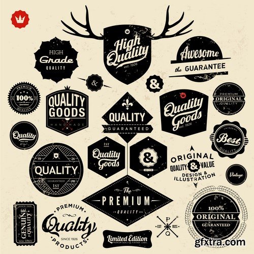 Vintage Style Labels - 10x EPS