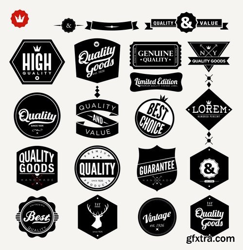 Vintage Style Labels - 10x EPS