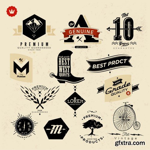 Vintage Style Labels - 10x EPS