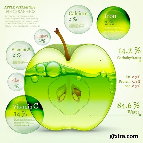 Food Calories Infographics - 15x EPS