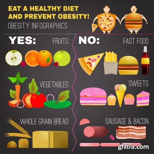 Food Calories Infographics - 15x EPS