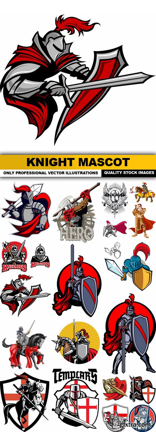 Knight Mascot - 20 Vector