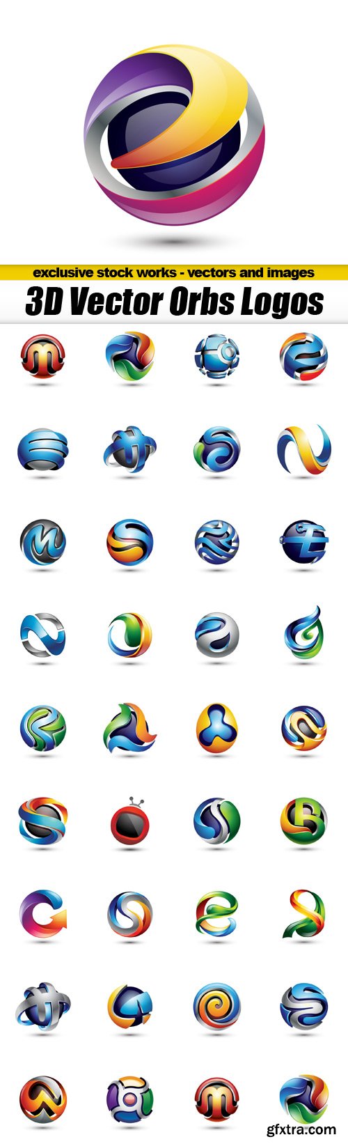 3D Vector Orb Logos - 35x EPS