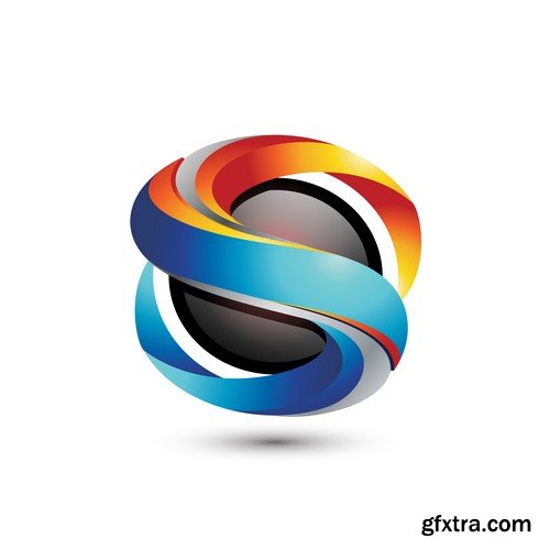 3D Vector Orb Logos - 35x EPS