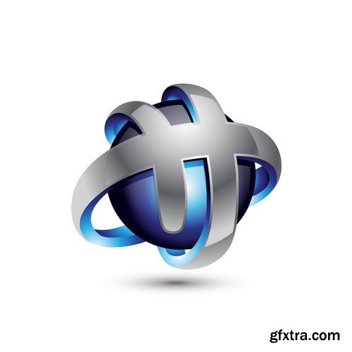 3D Vector Orb Logos - 35x EPS