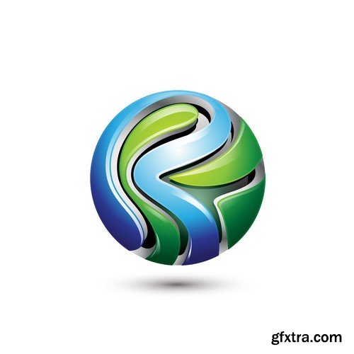 3D Vector Orb Logos - 35x EPS