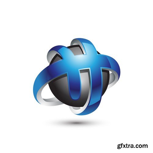 3D Vector Orb Logos - 35x EPS