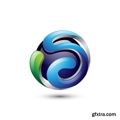 3D Vector Orb Logos - 35x EPS