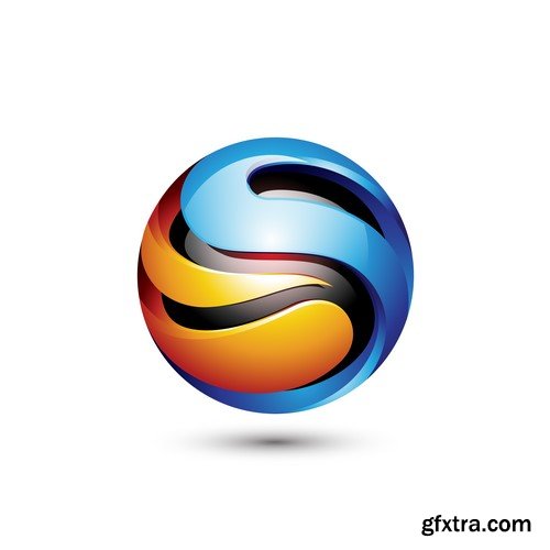 3D Vector Orb Logos - 35x EPS