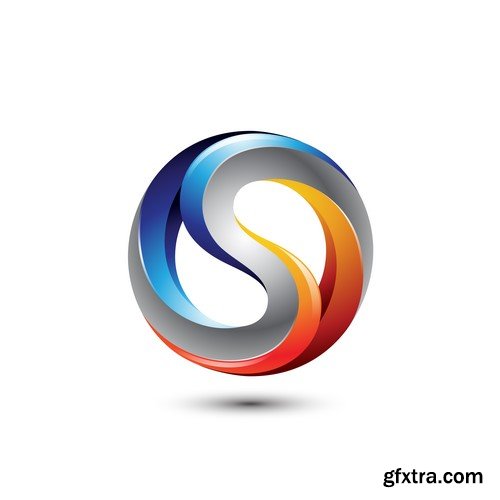 3D Vector Orb Logos - 35x EPS