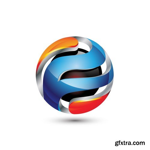 3D Vector Orb Logos - 35x EPS