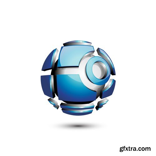 3D Vector Orb Logos - 35x EPS