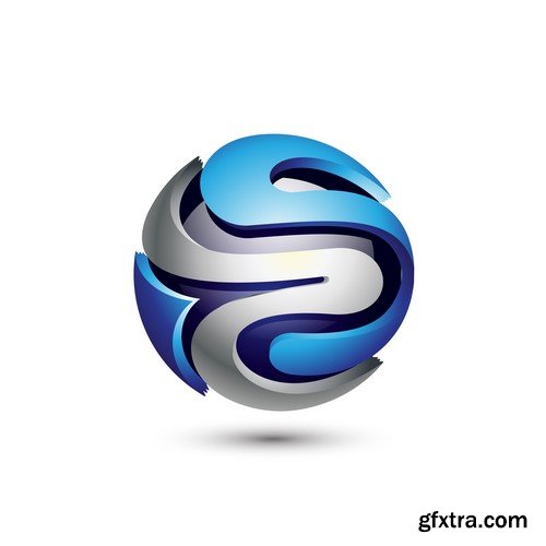 3D Vector Orb Logos - 35x EPS