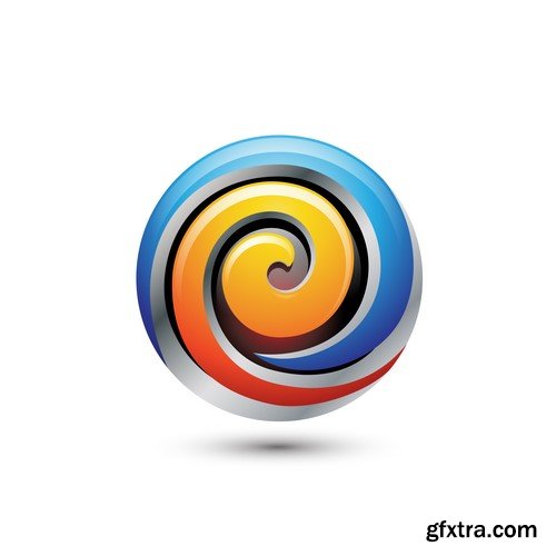 3D Vector Orb Logos - 35x EPS