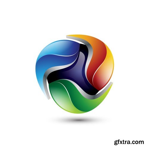 3D Vector Orb Logos - 35x EPS