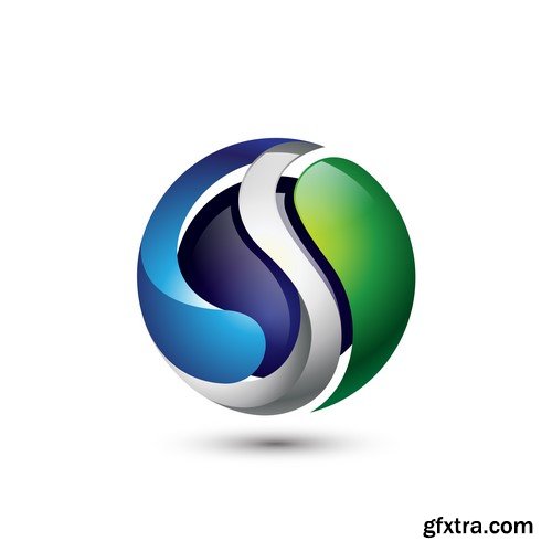 3D Vector Orb Logos - 35x EPS