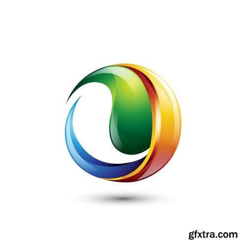 3D Vector Orb Logos - 35x EPS