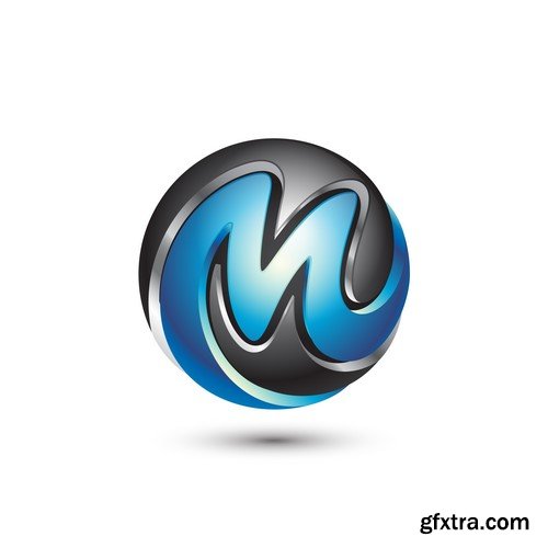 3D Vector Orb Logos - 35x EPS