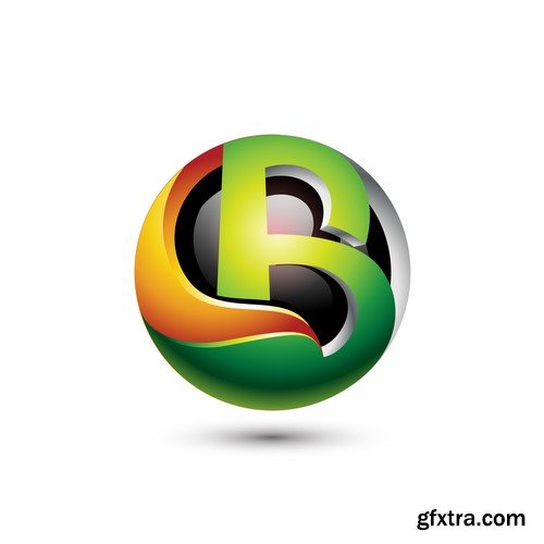 3D Vector Orb Logos - 35x EPS