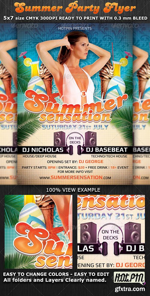 GraphicRiver - Summer Sensation Party Flyer Template 2375607